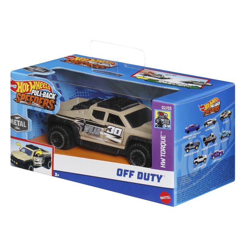 Jucarii, Copii si Bebe - Jucarii si jocuri - Vehicule si jucarii cu telecomanda - Masinute - Hot wheels Masinuta metalica cu sistem pull back off duty scara 1:43 - Infinity.ro
