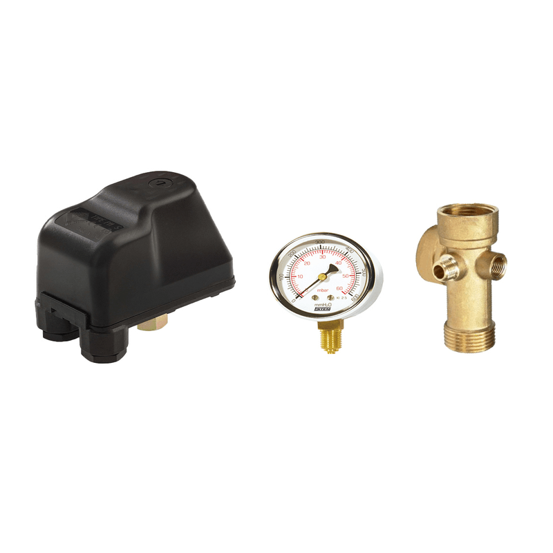 Casa si Gradina - Gradinarit si plante - Instalatii si accesorii pentru irigatii - Pompe apa - Kit complet sistem hidrofor, pompa submersibila SUMOTO ONKM150/24, rezervor 24L, presostat, racord 5 cai, manometru - Infinity.ro