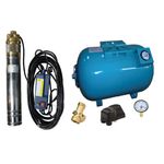 Casa si Gradina - Gradinarit si plante - Instalatii si accesorii pentru irigatii - Pompe apa - Kit complet sistem hidrofor, pompa submersibila APC SKM 100/100, rezervor 100L cu manometru, presostat, racord 5 cai, manometru - Infinity.ro