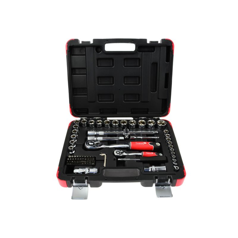 Casa si Gradina - Constructii - Scule de mana si unelte - Chei si truse chei - Set de chei profilate profesionale 72 piese 1/4" 1/2", Tvardy T00100 - Infinity.ro