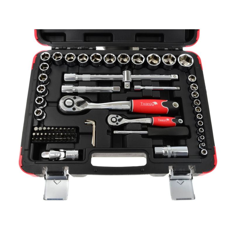 Casa si Gradina - Constructii - Scule de mana si unelte - Chei si truse chei - Set de chei profilate profesionale 72 piese 1/4" 1/2", Tvardy T00100 - Infinity.ro