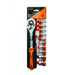 Casa si Gradina - Constructii - Scule de mana si unelte - Chei si truse chei - Set 12 tubulare cu antrenor, 1/2", 10-24mm, CR-V, Gadget - Infinity.ro