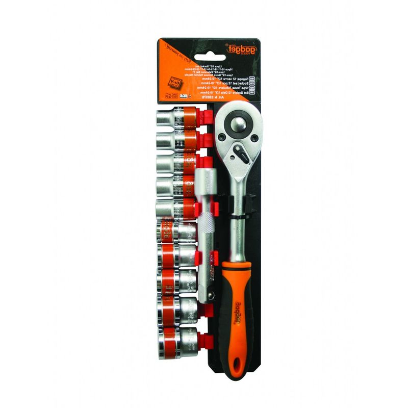 Casa si Gradina - Constructii - Scule de mana si unelte - Chei si truse chei - Set 12 tubulare cu antrenor, 1/2", 10-24mm, CR-V, Gadget - Infinity.ro