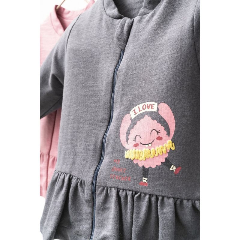 Fashion, accesorii si bijuterii - Copii - Imbracaminte copii - Jachete si geci copii - Jacheta subtire pentru copii Monster, Tongs baby, gri, marime 6-9 luni - Infinity.ro