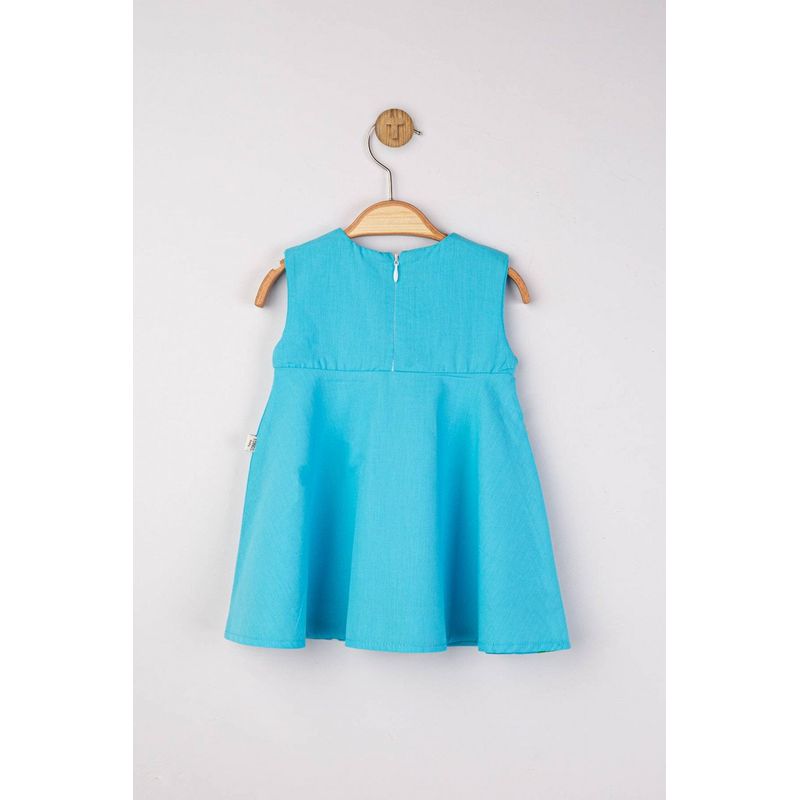 Fashion, accesorii si bijuterii - Copii - Imbracaminte copii - Rochii copii - Rochita de vara pentru fetite Ciucurasi, Tongs baby, albastru, marime 6-9 luni - Infinity.ro