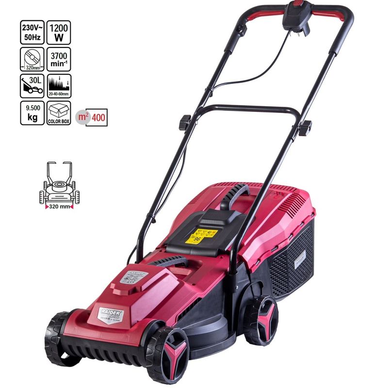 Casa si Gradina - Gradinarit si plante - Utilaje gradina - Masini de tuns iarba - Masina electrica de tuns iarba Raider RD-LM30, 1200 W, latime de lucru 32 cm - Infinity.ro