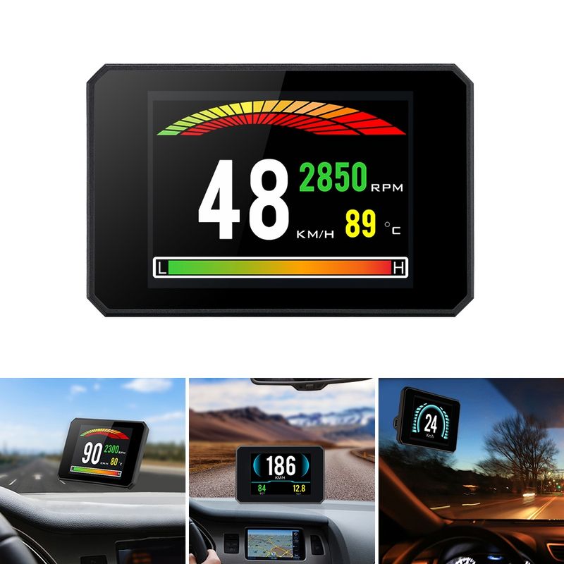 Auto si Moto - Electronice auto - Accesorii electronice auto - Sistem Monitor Auto Techstar P16 OBD2 HUD, Afisaj Head-Up Display pentru Monitorizare Viteza, RPM si Performanta Auto - Infinity.ro