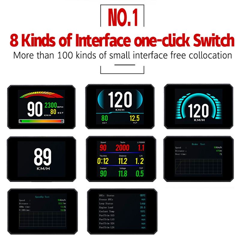 Auto si Moto - Electronice auto - Accesorii electronice auto - Sistem Monitor Auto Techstar P16 OBD2 HUD, Afisaj Head-Up Display pentru Monitorizare Viteza, RPM si Performanta Auto - Infinity.ro