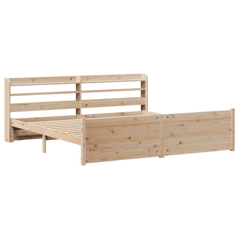 Casa si Gradina - Mobilier - Paturi si accesorii - Paturi - Cadru pat cu tablie 200x200 cm, lemn masiv de pin - Infinity.ro