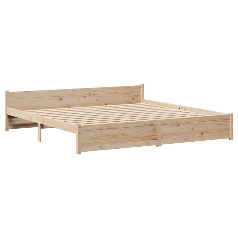 Casa si Gradina - Mobilier - Paturi si accesorii - Paturi - Cadru pat cu tablie 200x200 cm, lemn masiv de pin - Infinity.ro