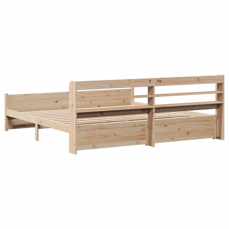 Casa si Gradina - Mobilier - Paturi si accesorii - Paturi - Cadru pat cu tablie 200x200 cm, lemn masiv de pin - Infinity.ro