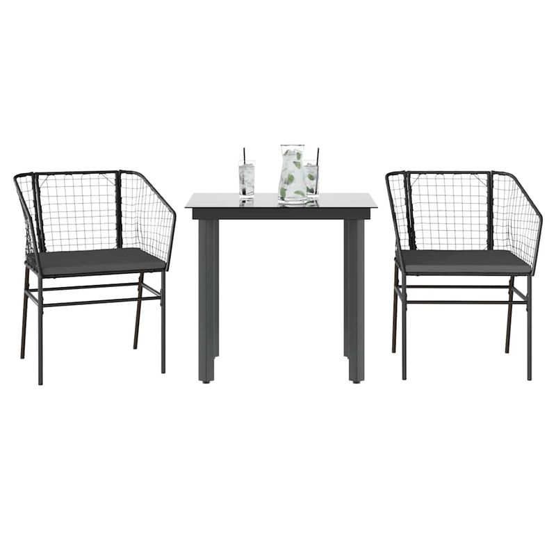 Casa si Gradina - Gradina si terasa - Mobilier exterior - Seturi mobila gradina - Set de sufragerie de gradina 3 piese neagra - Infinity.ro