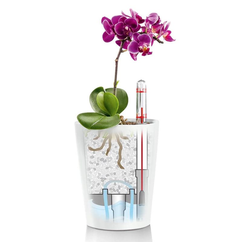 Casa si Gradina - Gradinarit si plante - Plante si ghivece - Ghivece si suporturi - LECHUZA Jardiniera "DELTINI ALL-IN-ONE" alb extralucios - Infinity.ro