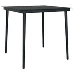 Casa si Gradina - Gradina si terasa - Mobilier exterior - Seturi mobila gradina - Set de sufragerie de gradina 5 piese sticla neagra polirattan - Infinity.ro