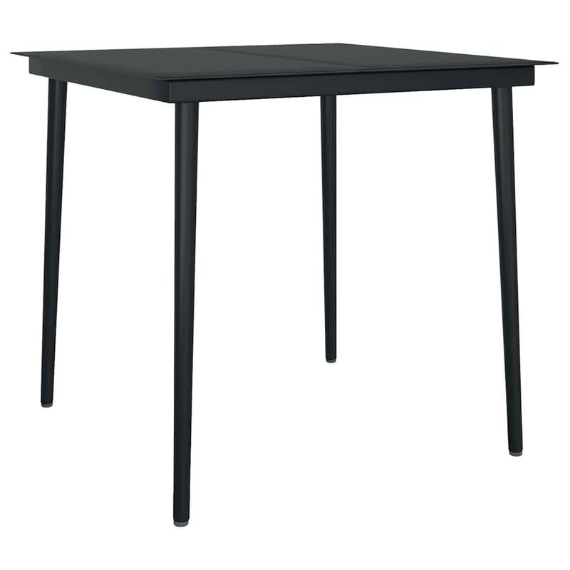 Casa si Gradina - Gradina si terasa - Mobilier exterior - Seturi mobila gradina - Set de sufragerie de gradina 5 piese sticla neagra polirattan - Infinity.ro