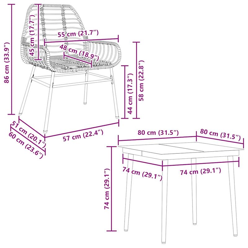 Casa si Gradina - Gradina si terasa - Mobilier exterior - Seturi mobila gradina - Set de sufragerie de gradina 5 piese sticla neagra polirattan - Infinity.ro