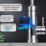 Casa si Gradina - Sanitare - Lavoar baie si accesorii - Baterii sanitare - Robinet Electric Instant, Adsinio, Afisaj LED, 3000 W, Apa calda 30°C-60°C, Inox - Infinity.ro