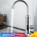 Casa si Gradina - Sanitare - Lavoar baie si accesorii - Baterii sanitare - Robinet Electric Instant, Adsinio, Afisaj LED, 3000 W, Apa calda 30°C-60°C, Inox - Infinity.ro