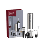 Casa si Gradina - Bucatarie si vesela - Accesorii bar - Tirbusoane si dopuri - Tirbuson Electric, Set desfacator de vin, Dop Servire si Dop Vidare, Adsinio, Argintiu/Negru - Infinity.ro