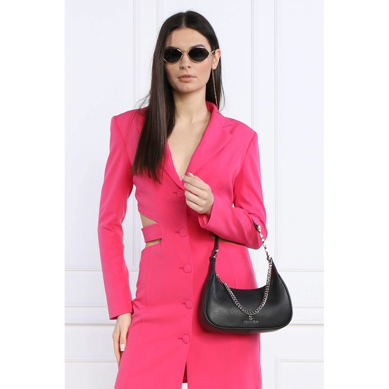 Fashion, accesorii si bijuterii - Femei - Accesorii femei - Genti si rucsacuri femei - Geanta de umar Michael Kors din piele pietrisata Piper Negru 24 x 13 x 7 cm - Infinity.ro