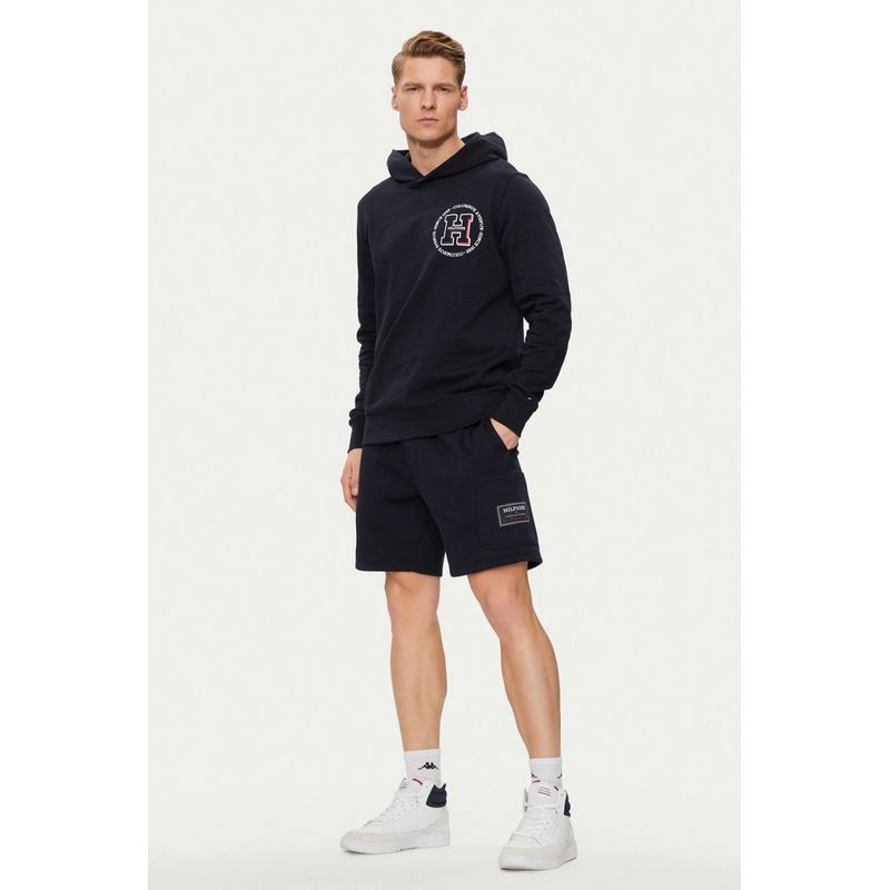 Fashion, accesorii si bijuterii/Barbati/Imbracaminte/Pantaloni barbati - Pantaloni scurti Tommy Hilfiger Flag Logo Badge MW0MW36145, Negru, M INTL - Infinity.ro
