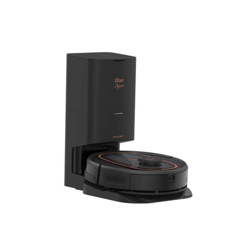 Electronice si Electrocasnice - Ingrijirea locuintei - Aspiratoare - Aspirator robot Zilan ZLN5500 Aurum cu statie de colectare praf, Putere 600W, 3 trepte putere, baterie 3200mAh - Infinity.ro