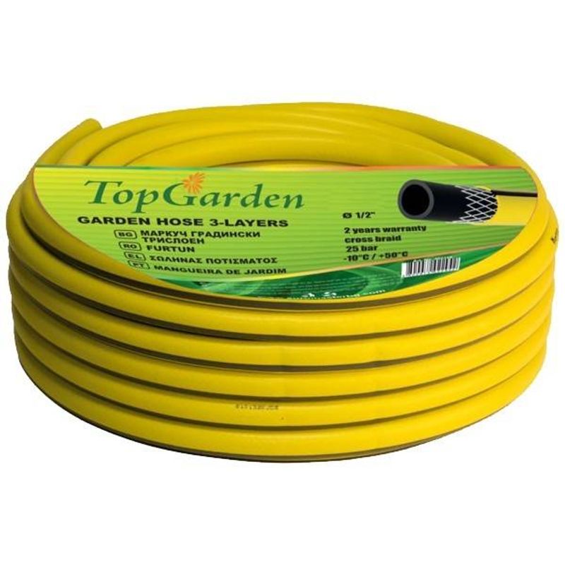 Casa si Gradina - Gradinarit si plante - Instalatii si accesorii pentru irigatii - Furtunuri de gradina si accesorii - Furtun de gradina Topgarden 402116, 3 straturi, 1/2", 25bar, 50m - Infinity.ro