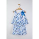 Fashion, accesorii si bijuterii - Copii - Imbracaminte copii - Treninguri si compleuri copii - Set elegant bluzita de vara cu pantalonasi pentru fetite Mystery, Tongs baby, albastru, marime 12-18 luni - Infinity.ro