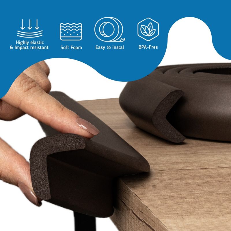 Casa si Gradina - Mobilier - Mobilier copii - Sisteme de siguranta - Banda protectie din spuma groasa pentru colturi si blat mobilier, fixare cu adeziv puternic 3M, fara urme - Infinity.ro