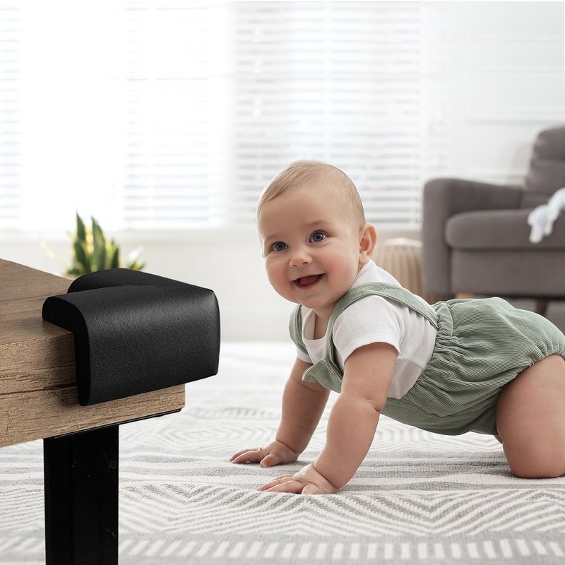 Casa si Gradina - Mobilier - Mobilier copii - Sisteme de siguranta - Set 4 aparatori moi pentru colturi, pentru copii, SIPO Baby Safety, Negru - Infinity.ro