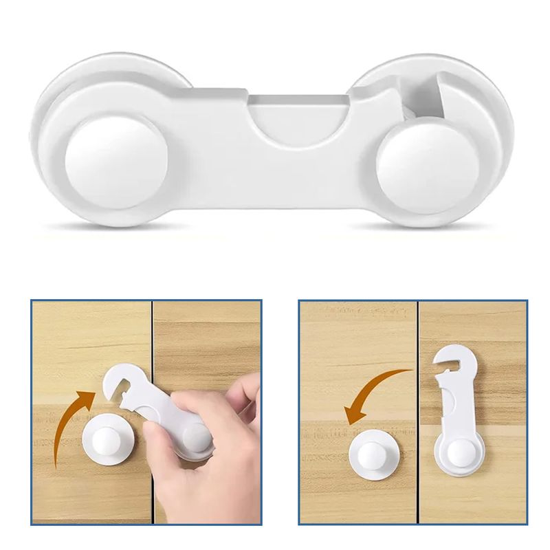 Casa si Gradina - Mobilier - Mobilier copii - Sisteme de siguranta - Set 10 Blocatori Siguranta Copii, fixare cu adeziv puternic 3M, fara urme, pentru Sertare, Dulap si Comoda, Sipo - Infinity.ro