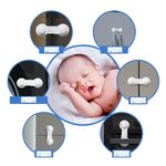 Casa si Gradina - Mobilier - Mobilier copii - Sisteme de siguranta - Set 10 Blocatori Siguranta Copii, fixare cu adeziv puternic 3M, fara urme, pentru Sertare, Dulap si Comoda, Sipo - Infinity.ro