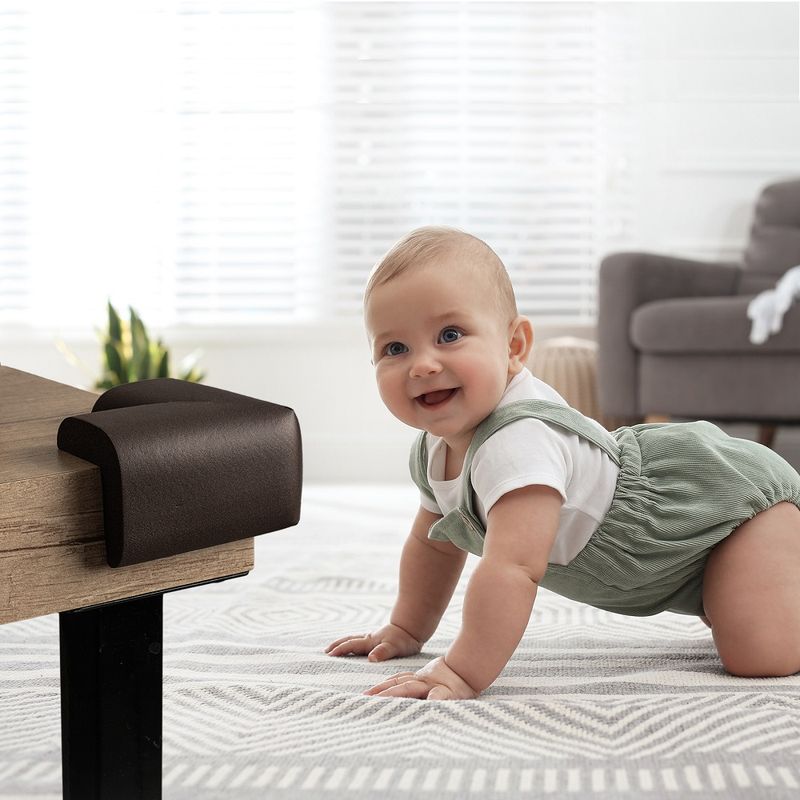 Casa si Gradina - Mobilier - Mobilier copii - Sisteme de siguranta - Set 4 aparatori moi pentru colturi, pentru copii, SIPO Baby Safety, Maro - Infinity.ro