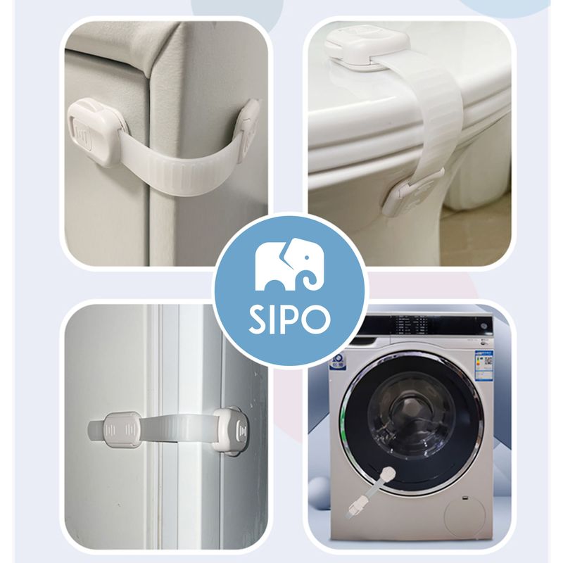 Casa si Gradina - Mobilier - Mobilier copii - Sisteme de siguranta - Set 6 Sigurante universale, Lungime ajustabila, pentru Sertare, Usi, Dulap,fixare cu adeziv puternic 3M, fara urme, Sipo - Infinity.ro