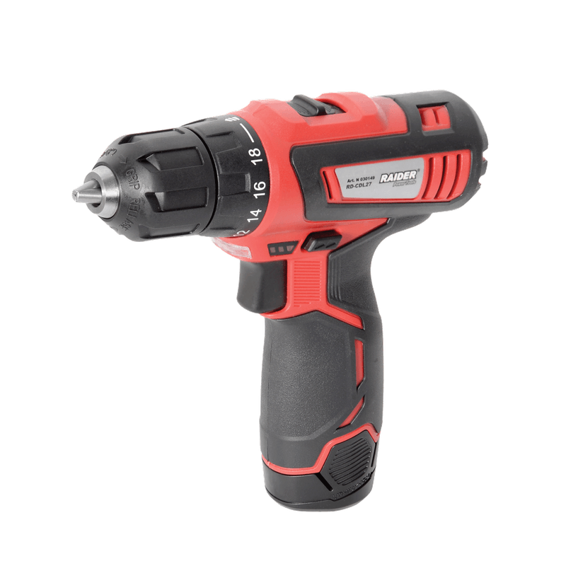 Casa si Gradina - Constructii - Scule electrice si accesorii - Masini de gaurit si insurubat - Masina de gaurit/insurubat 12V 1.5Ah 28Nm valiza accesorii RAIDER RD-CDL27 - Infinity.ro