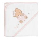 Jucarii, Copii si Bebe - Igiena si ingrijire - Baia bebelusului - Prosoape si halate de baie copii - Prosop cu gluga pentru bebelusi, 100% bumbac, 90x90 cm, Pink - Infinity.ro