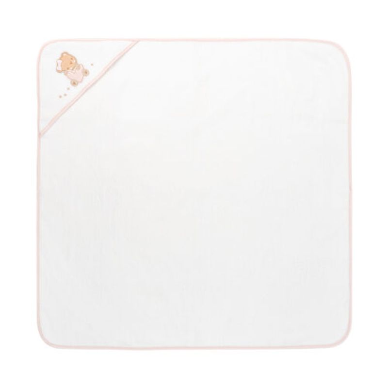 Jucarii, Copii si Bebe - Igiena si ingrijire - Baia bebelusului - Prosoape si halate de baie copii - Prosop cu gluga pentru bebelusi, 100% bumbac, 90x90 cm, Pink - Infinity.ro