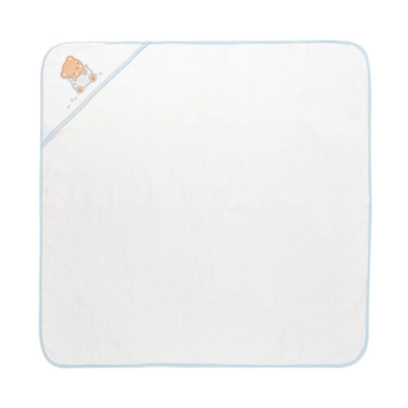 Jucarii, Copii si Bebe - Igiena si ingrijire - Baia bebelusului - Prosoape si halate de baie copii - Prosop cu gluga pentru bebelusi, 100% bumbac, 90x90 cm, Blue - Infinity.ro