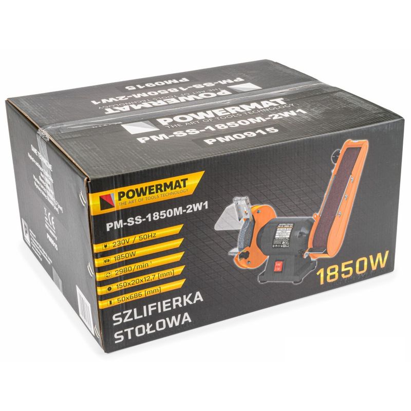 Casa si Gradina - Constructii - Scule electrice si accesorii - Polizoare - Polizor de banc 1850W piatra disc 150mm si banda (PM0915) - Infinity.ro