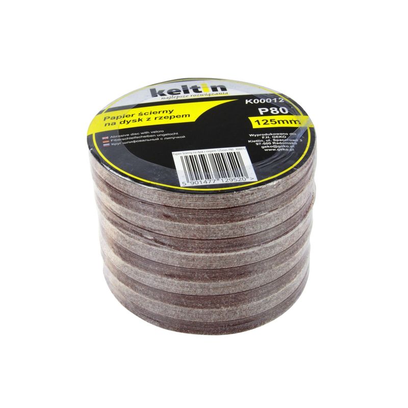 Casa si Gradina - Constructii - Scule electrice si accesorii - Accesorii polizare si slefuire - Hartie abraziva Velcro 125mm P80, KELTIN K00012 - Infinity.ro