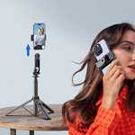 Laptop, Telefoane si Tablete - Telefoane mobile si accesorii - Accesorii Telefoane - Selfie stick-uri - Selfie Stick multifunctional, cu LED, Telecomanda Bluetooth, iOS/Android, 130 cm, OBRALIX® - Infinity.ro