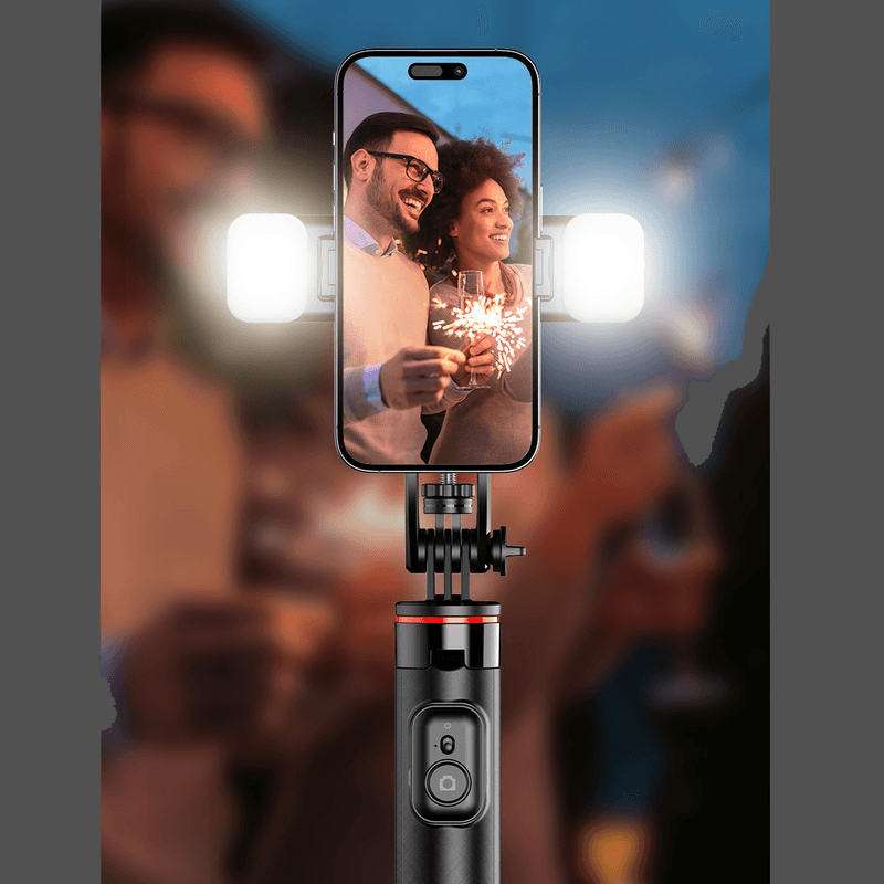 Laptop, Telefoane si Tablete - Telefoane mobile si accesorii - Accesorii Telefoane - Selfie stick-uri - Selfie Stick multifunctional, cu LED, Telecomanda Bluetooth, iOS/Android, 130 cm, OBRALIX® - Infinity.ro