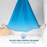 Casa si Gradina - Gradina si terasa - Balansoare si hamace - Hamace si suporturi - Hamac elastic, leagan, terapie senzoriala, kit complet, maxim 99 kg, albastru deschis, OBRALIX® - Infinity.ro
