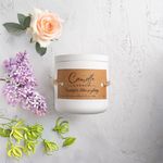 Casa si Gradina - Decoratiuni - Aromaterapie si lumanari - Lumanari si candele - Lumanare handmade din ceara naturala de soia 100%, Trandafir, liliac si ylang, Recipient ceramic alb, 150 g - Infinity.ro