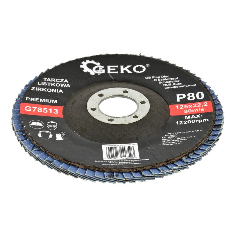 Casa si Gradina - Constructii - Scule electrice si accesorii - Accesorii polizare si slefuire - Disc abraziv 125mm P80, GEKO PREMIUM G78513 - Infinity.ro