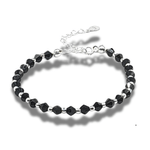 Fashion, accesorii si bijuterii - Femei - Bijuterii femei - Bratari femei - Bratara din bile de argint 925 cu cristale negre semipretioase masura 15 - 22 cm - Infinity.ro