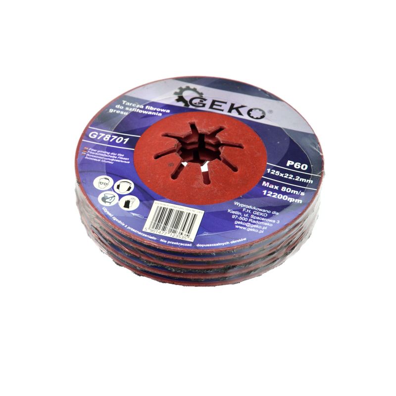 Casa si Gradina - Constructii - Scule electrice si accesorii - Accesorii polizare si slefuire - Disc pentru slefuire, 125mm, P60, Geko G78701 - Infinity.ro