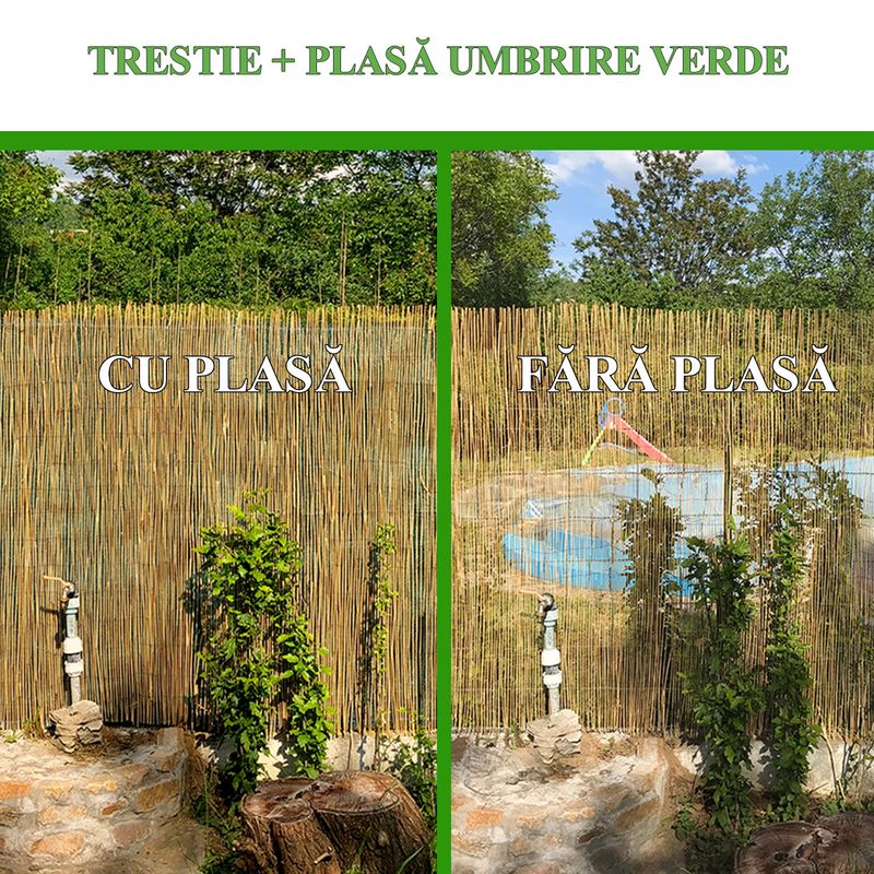 Casa si Gradina - Gradina si terasa - Garduri, panouri si accesorii - Gard/paravan din trestie, 5x1.5 m - Infinity.ro