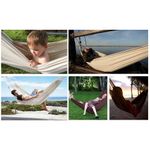 Casa si Gradina - Gradina si terasa - Balansoare si hamace - Hamace si suporturi - Hamac textil, protectie franghie, gri, max 200 kg, 200x150 cm - Infinity.ro