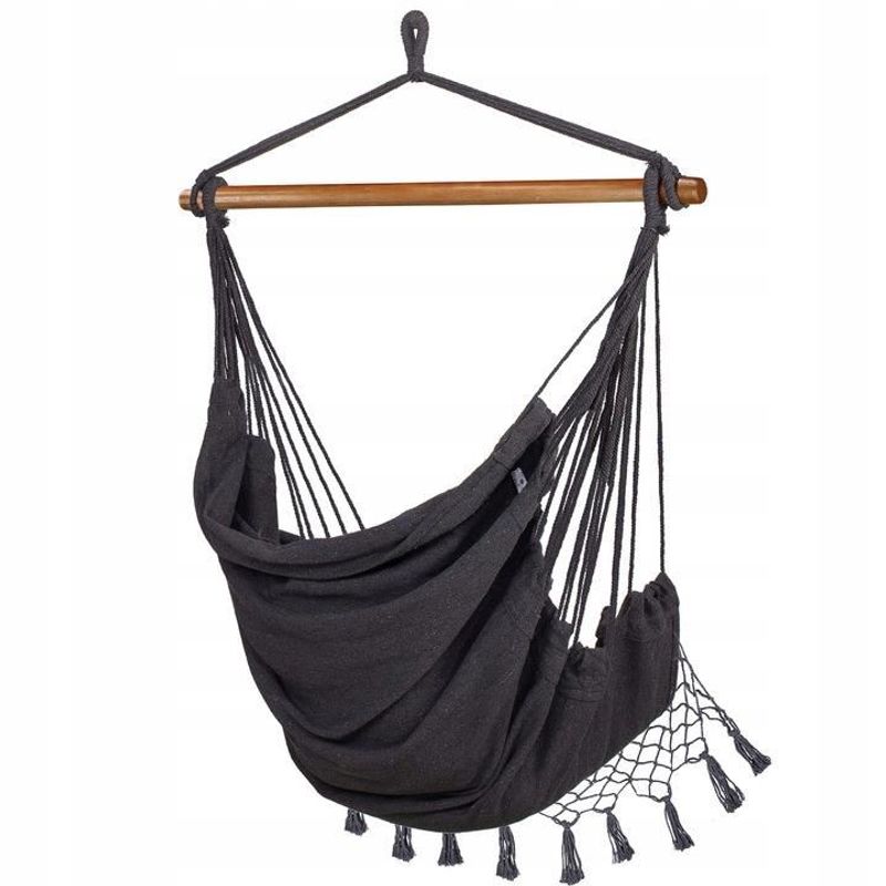 Casa si Gradina - Gradina si terasa - Balansoare si hamace - Hamace si suporturi - Hamac tip scaun, cu 2 perne, gri si bej, max 150 kg, 130x100 cm, Springos - Infinity.ro